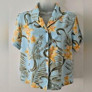 Womens Jamaica Bay Tropical Button Down Shirt Sz Medium